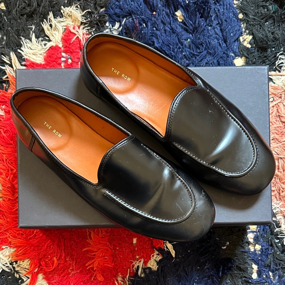 The Row Sleek Black Slip-On Loafers